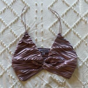 Signature8 Purple Pleated Bralette Women M